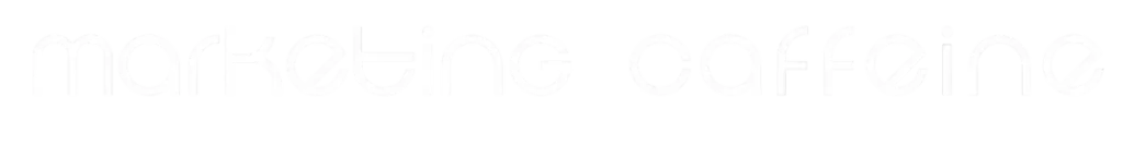 white text that says marketing caffeine which is a part of the no background logo for hte local digital marketing and web design company in findlay